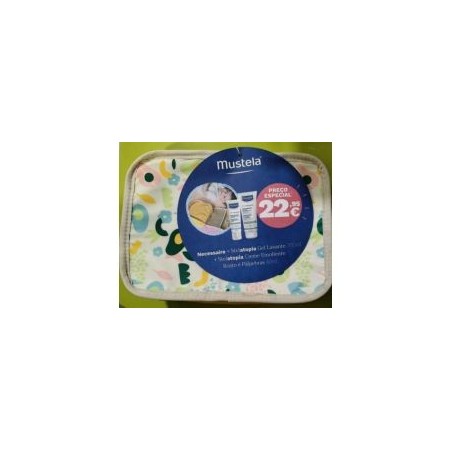 Mustela Kit Necessaire + Stelatopia Gel Lavante 200ml + Stelatopia Creme Emoliente  Rosto e Pálpebras 40ml