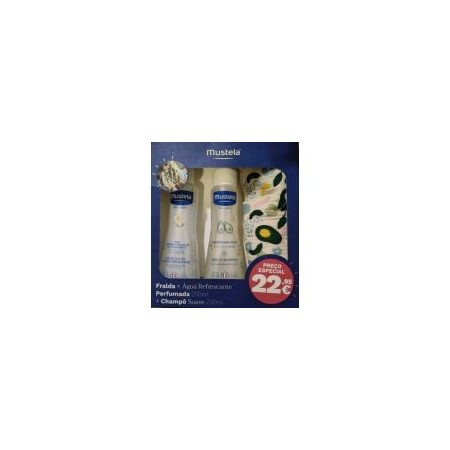 Mustela Kit Água Refrescante Perfumada  200ml + Champô Suave 200 ml + Fralda