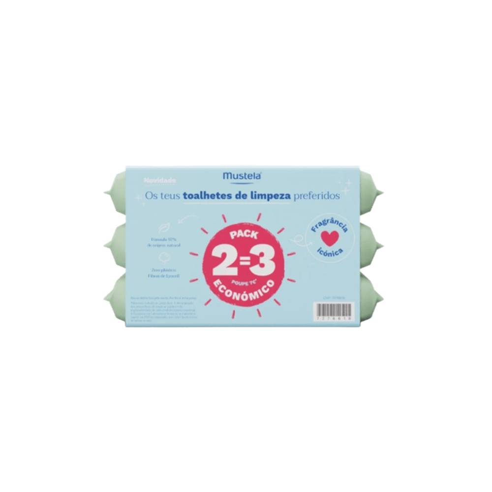 Mustela Toalhetes Lyocell BIO 60 Unidades Pack 3