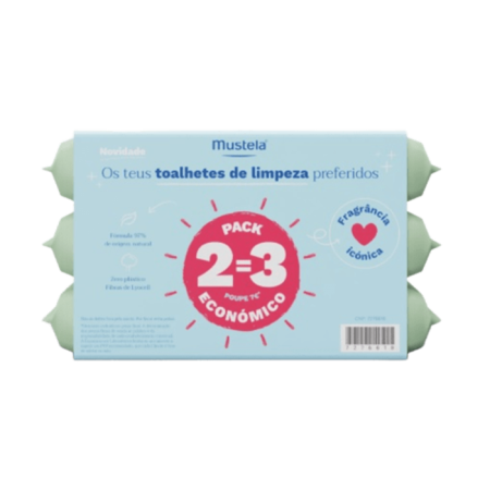 Mustela Toalhetes Lyocell BIO 60 Unidades Pack 3
