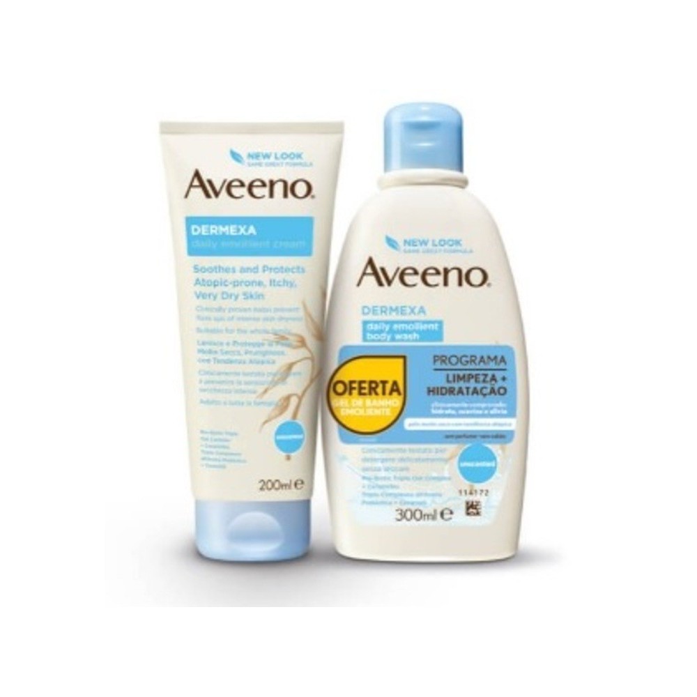 AVEENO® DERMEXA Creme + Gel de Banho Emoliente (200ml + 300ml)