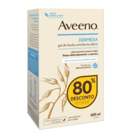 Aveeno Dermexa Gel de Banho 2x300ml 80% Desc 2ªunidade já inc no preço