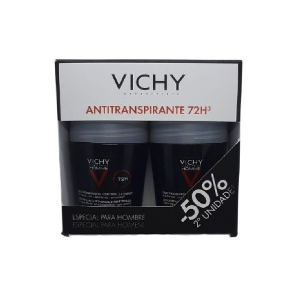Vichy Homme Desodorizante Antitranspirante 72H 50ml - 50% desconto na 2ª unidade
