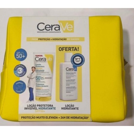 Cerave Loção Protetora Invisível Hidratante Corpo e Rosto SPF30  75ml + Oferta Bolsa e Loção Hidratante 80ml