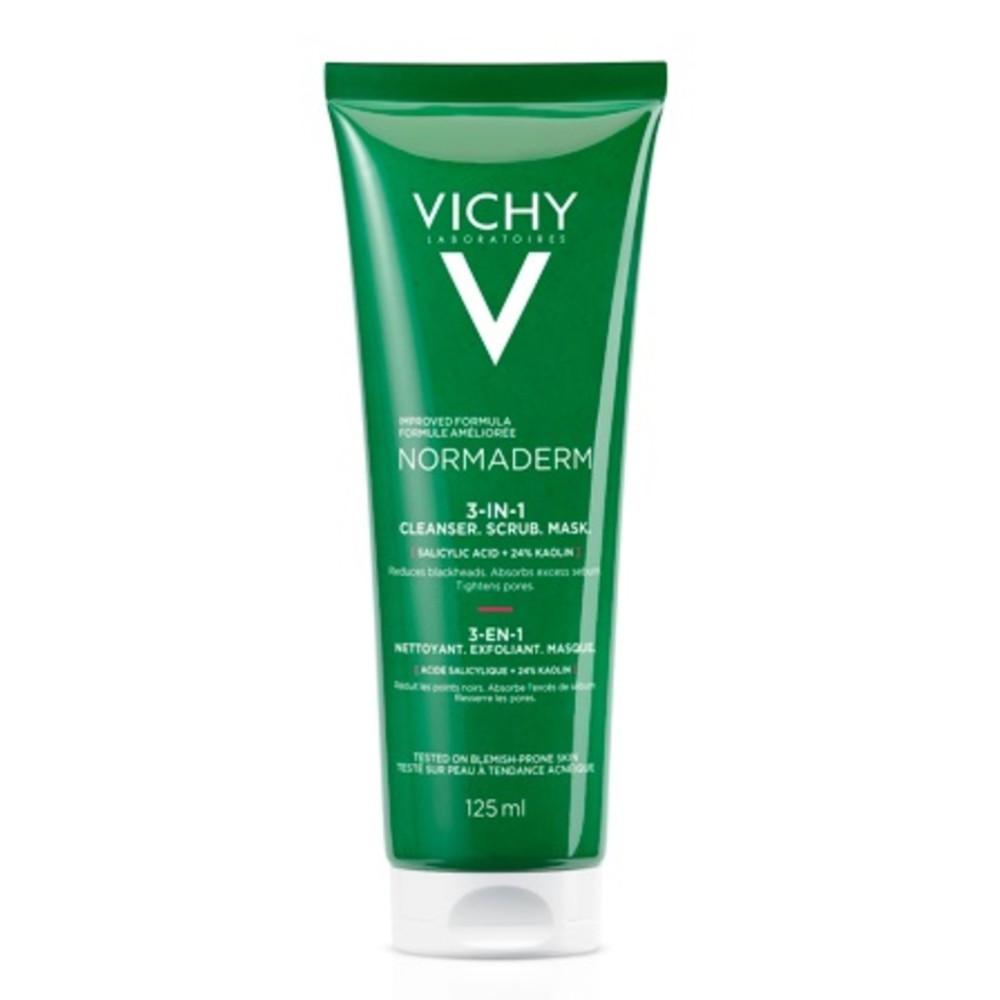 Vichy Normaderm 3 em 1 exfoliante + limpeza + máscara 125ml