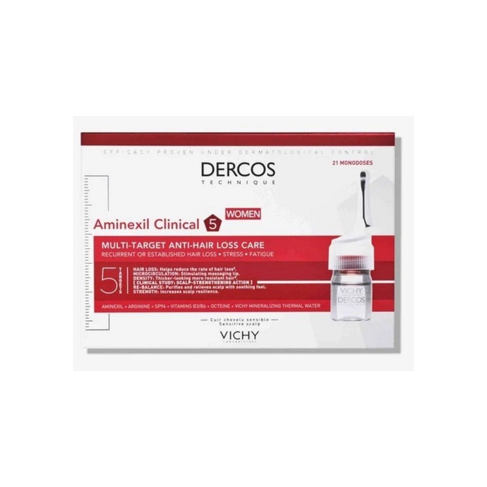 Vichy Dercos Aminexil Clinical 5 para Mulher - 21 monodoses