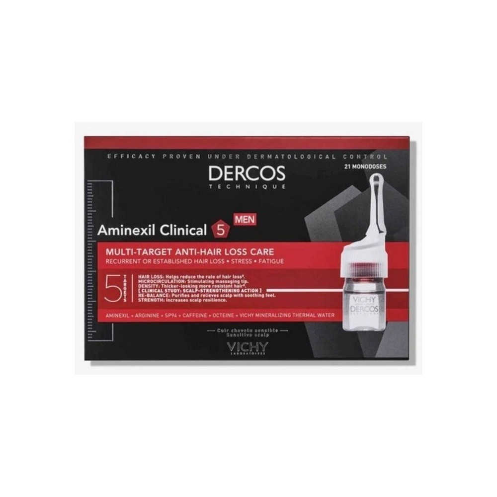 Vichy Dercos Aminexil Clinical 5 para Homem - 21 monodoses