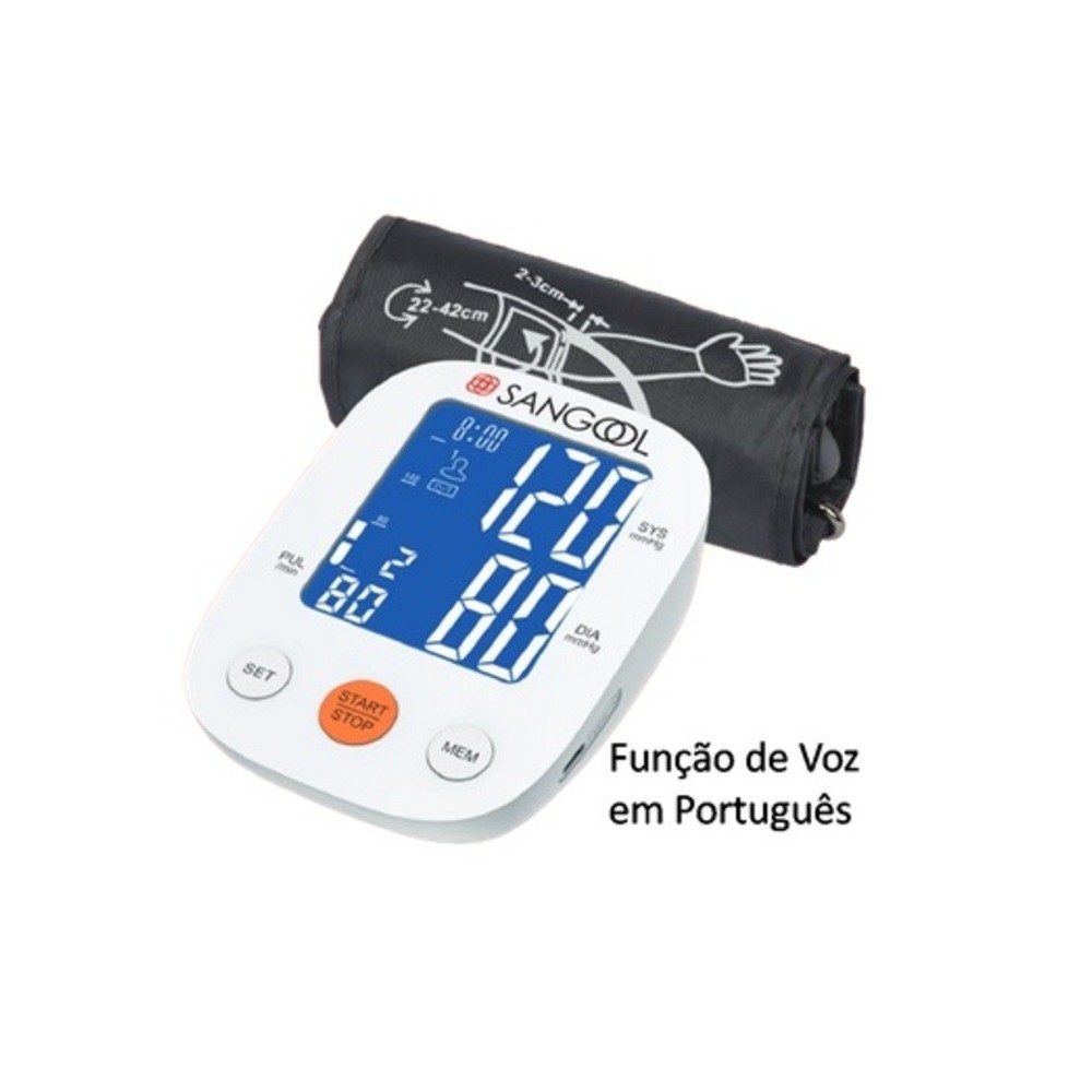 Sangool Monitor Digital de Pressão Arterial com Função de Voz em Português