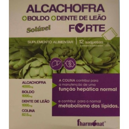 Fharmonat Alcachofra Forte + Boldo + Dente de Leão + Colina - 12 saquetas