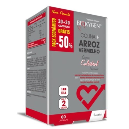 Biokygen Colina + Arroz Vermelho 60 cápsulas