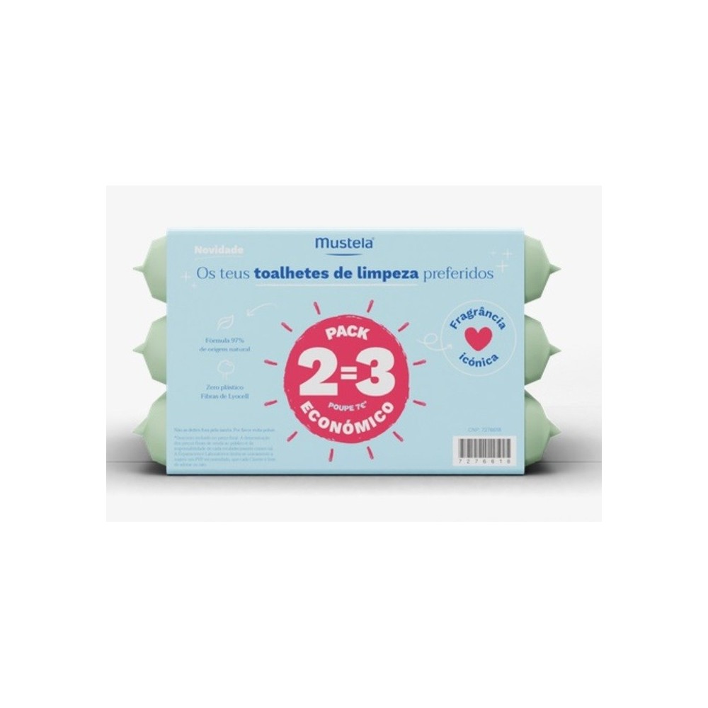 Mustela Toalhetes Lyocell BIO 60 Unidades Pack 3