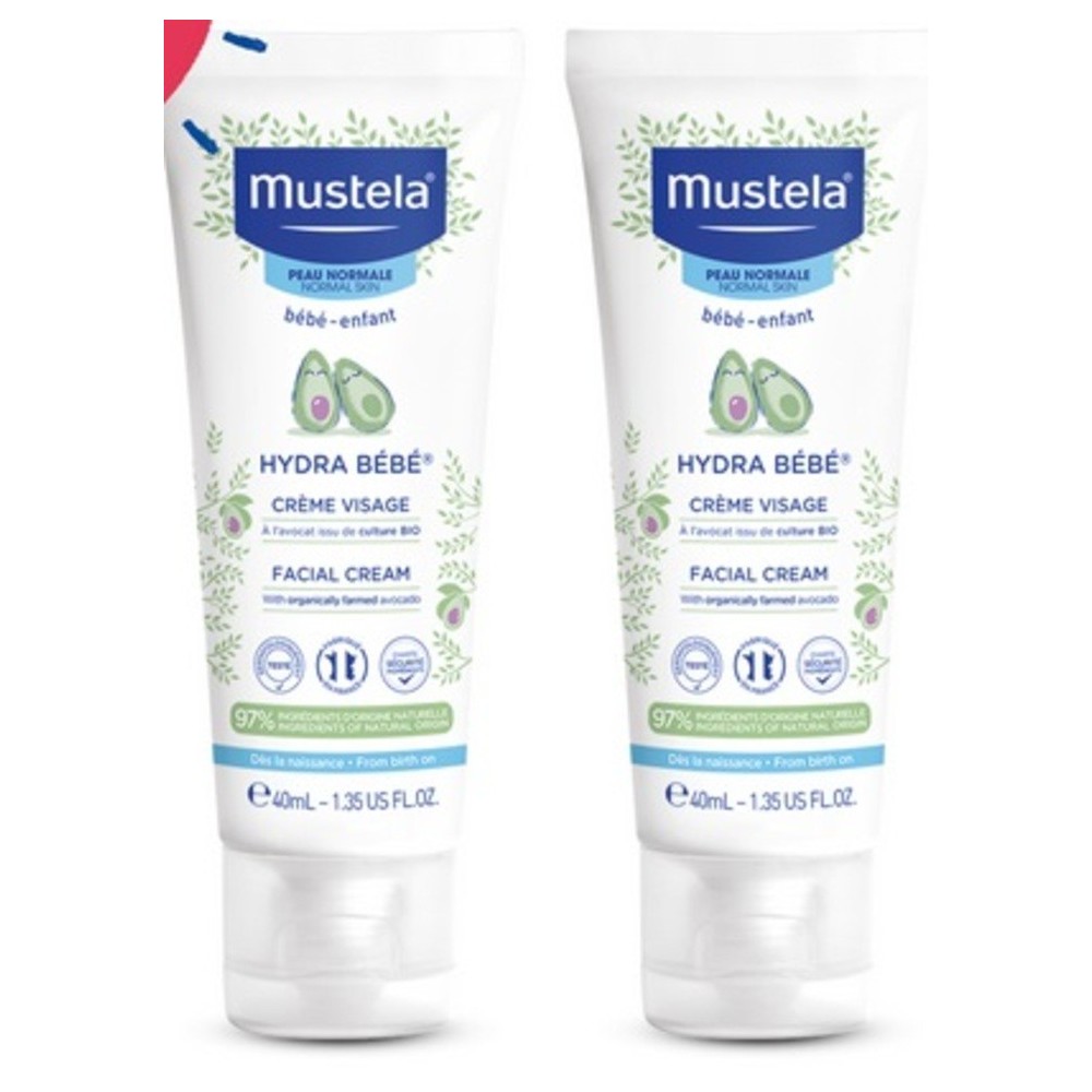 Mustela Hydra Creme de Rosto Pele Normal 2 x 40 ml