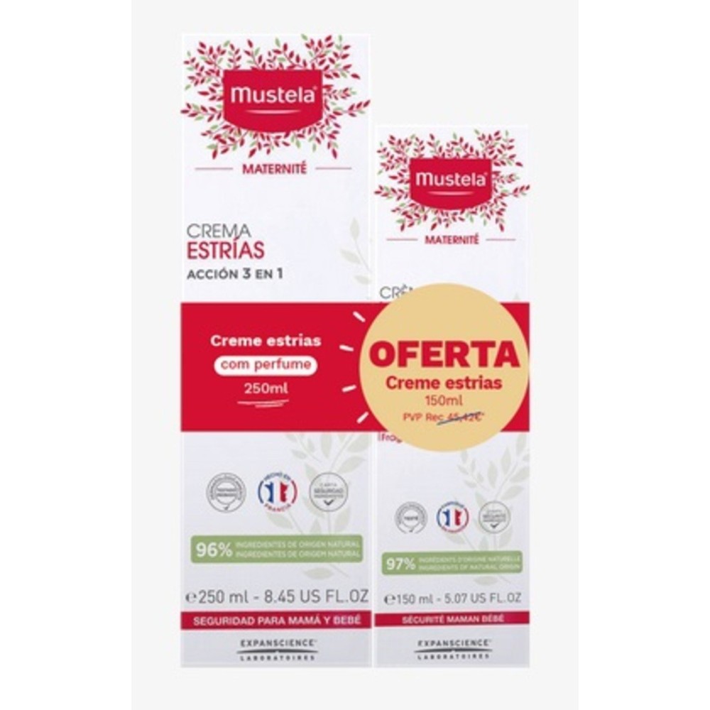 Mustela Creme Estrias 3 em 1 de 250 ml com Oferta Creme Estrias 150 ml