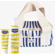 Kit Mustela Solares Spray Leite Solar 200 ml + Rosto 40 ml , Oferta Bolsa Azul