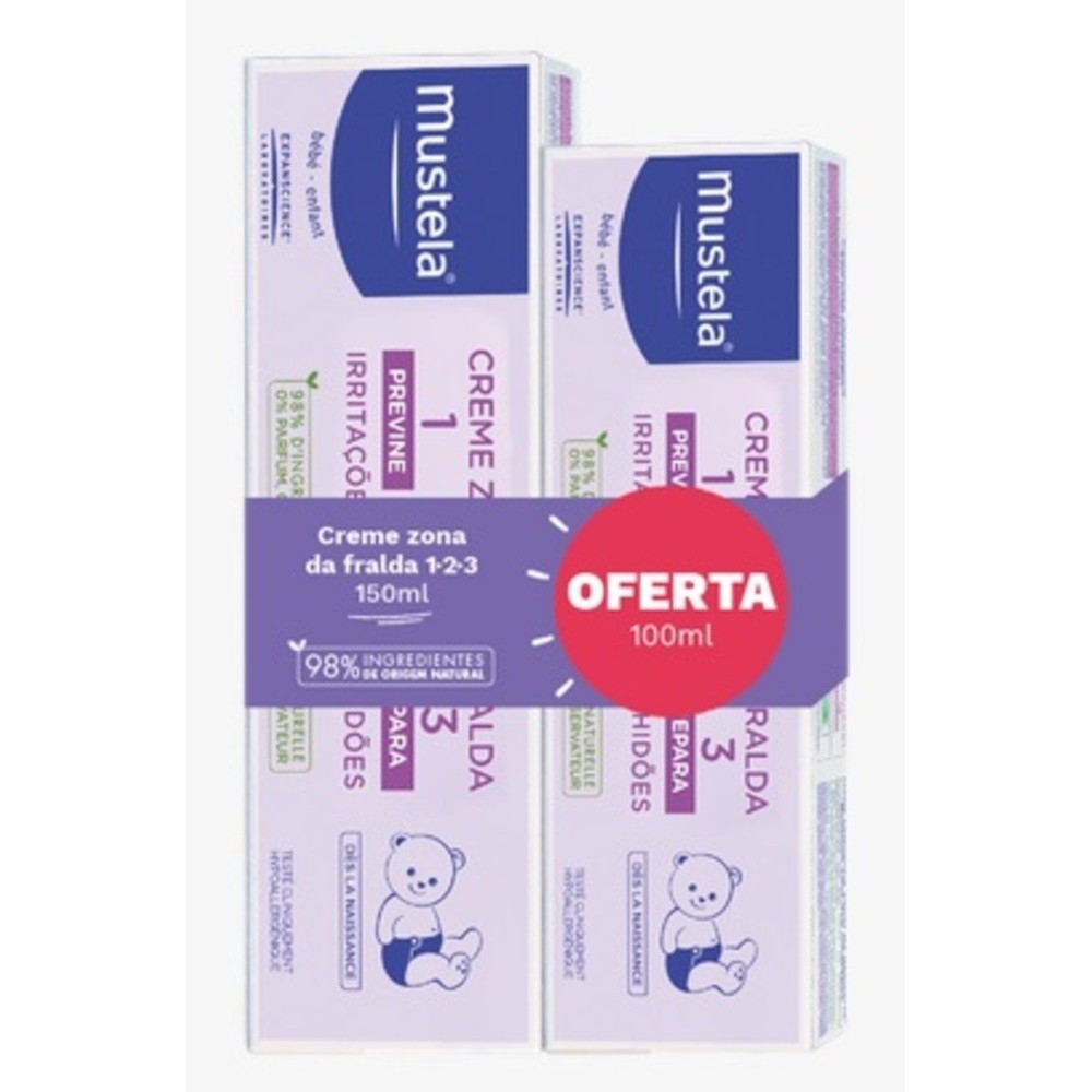 Mustela Creme Zona da Fralda 1,2,3 150ml + 100ml