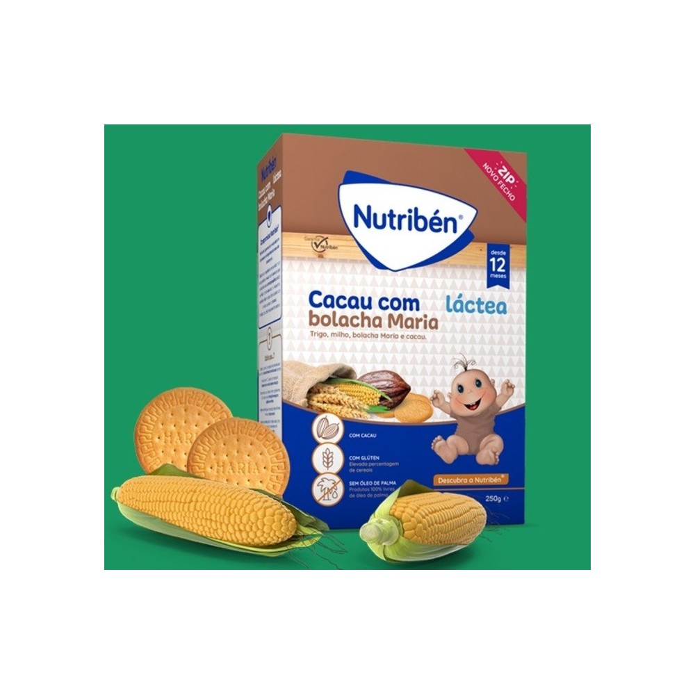 Nutriben Papa Láctea de Cacau com Bolacha Maria 250 gr