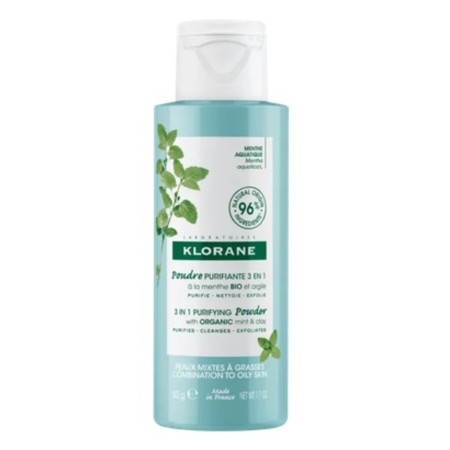 Klorane Pó purificante 3 em 1 com menta BIO e argila  50 gr