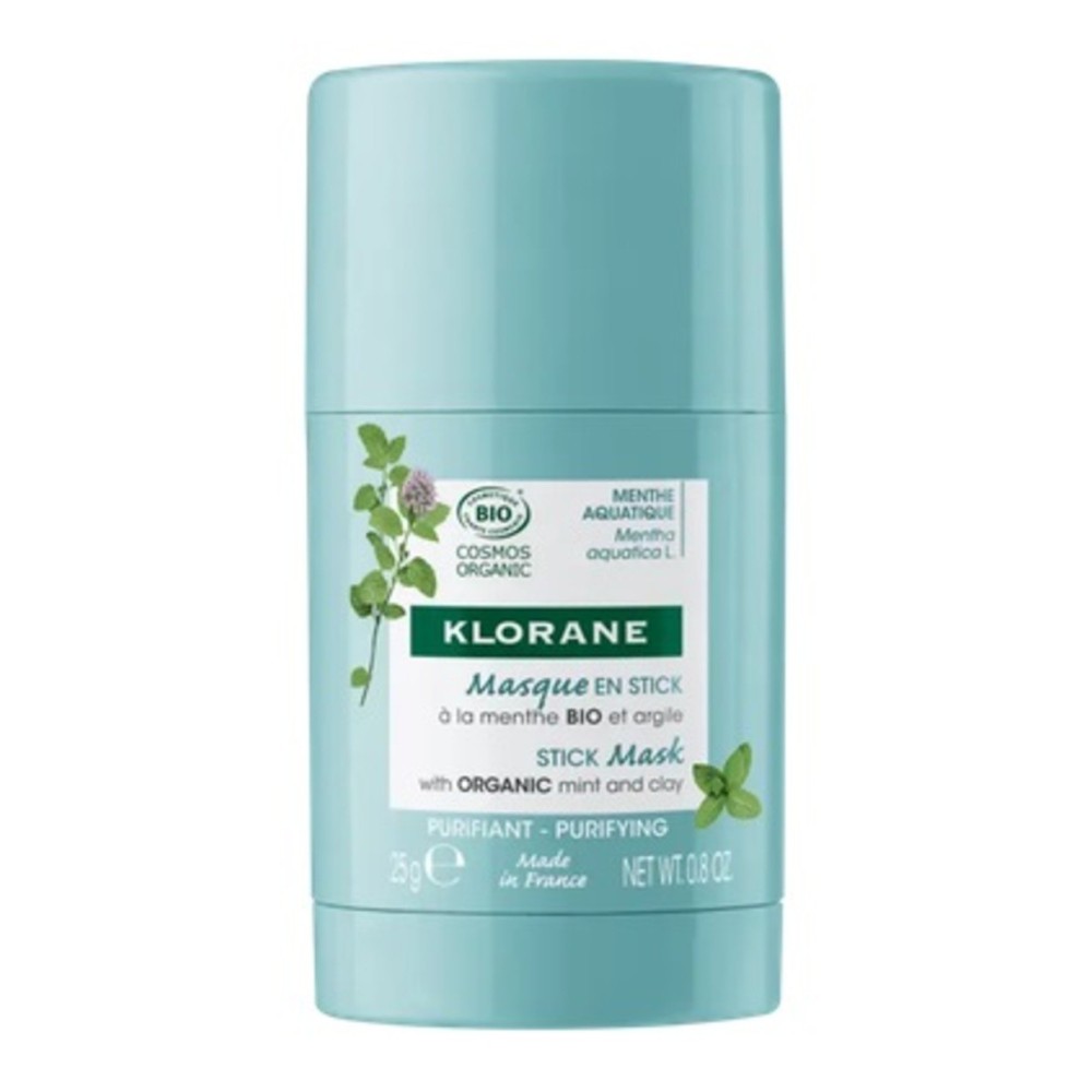 Klorane Máscara em Stick Purificante com Menta Bio e Argila 25 gr