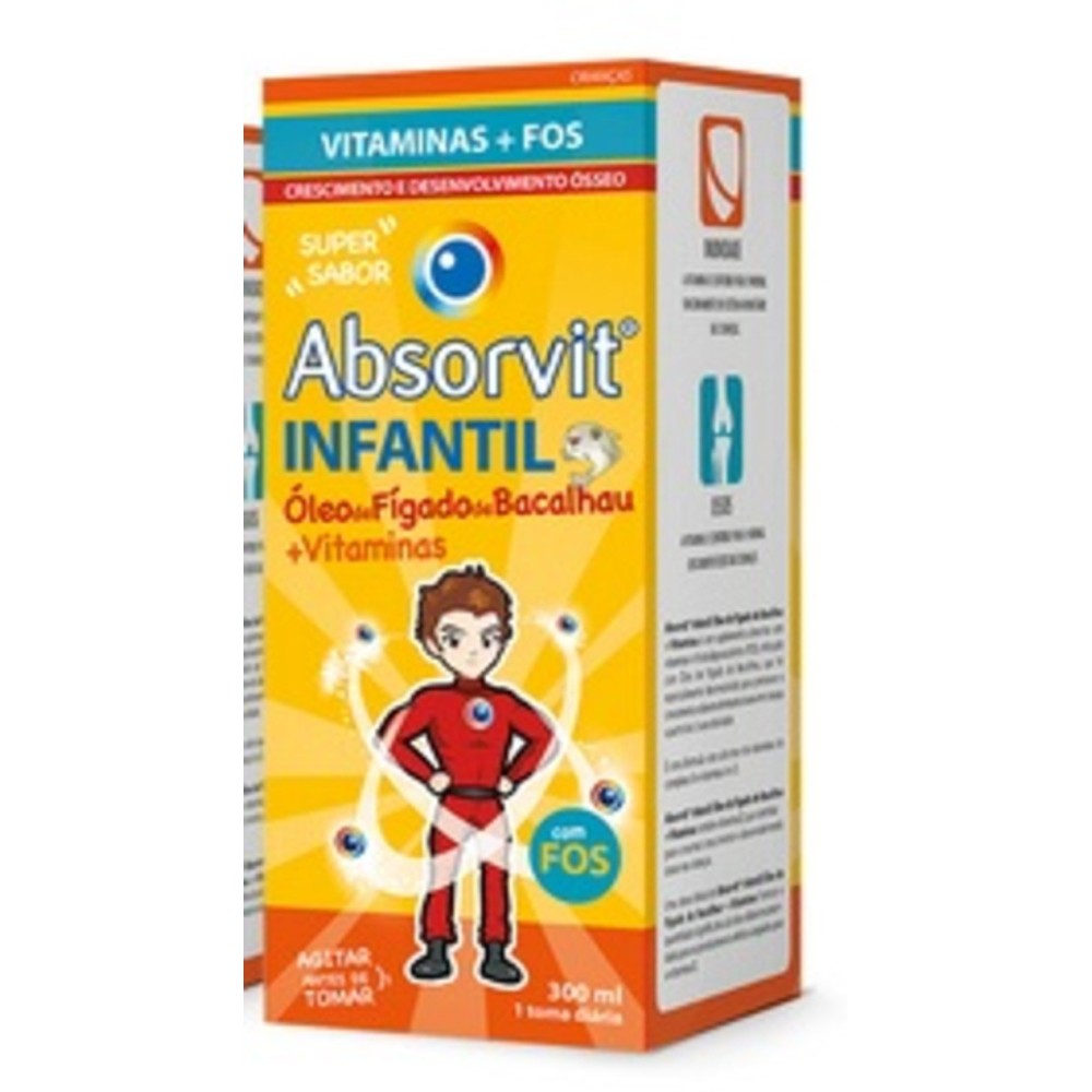 Farmodiética Absorvit Infantil com Óleo de Figado de Bacalhau e Vitaminas 300 ml