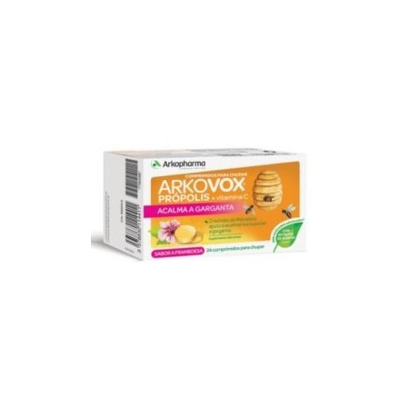 Arkovox Própolis + Vitamina C sabor a framboesa 24 comprimidos